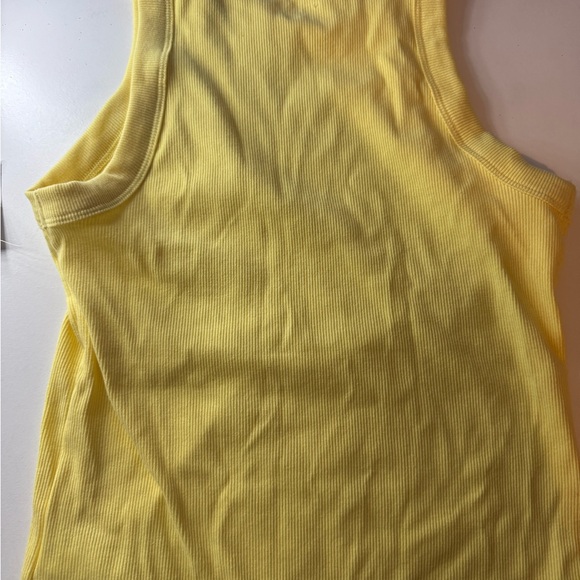 Yellow Ribbed Women's Tank Top - Picture 2 of 4